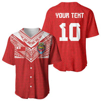 Custom Tonga Rugby Baseball Jersey Ngatu Motifs and Pacific Patterns