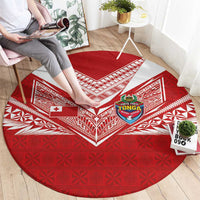 Tonga Rugby Round Carpet Ngatu Motifs and Pacific Patterns