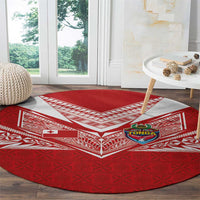 Tonga Rugby Round Carpet Ngatu Motifs and Pacific Patterns
