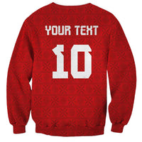 Custom Tonga Rugby Sweatshirt Ngatu Motifs and Pacific Patterns
