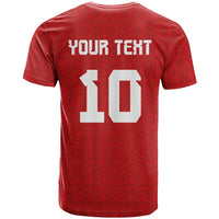 Custom Tonga Rugby T Shirt Ngatu Motifs and Pacific Patterns
