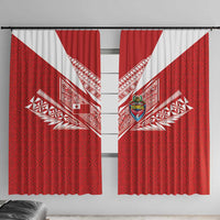 Tonga Rugby Window Curtain Ngatu Motifs and Pacific Patterns