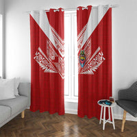 Tonga Rugby Window Curtain Ngatu Motifs and Pacific Patterns