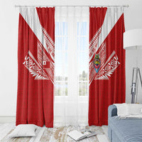 Tonga Rugby Window Curtain Ngatu Motifs and Pacific Patterns