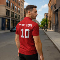 Custom Tonga Rugby Zipper Polo Shirt Ngatu Motifs and Pacific Patterns