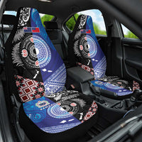 Samoa and Aotearoa Together Car Seat Cover Tatau Art Tattoos-Taniko and Maori with Fern LT03 One Size Black - Polynesian Pride
