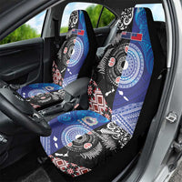 Samoa and Aotearoa Together Car Seat Cover Tatau Art Tattoos-Taniko and Maori with Fern LT03 - Polynesian Pride