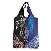 Samoa and Aotearoa Together Grocery Bag Tatau Art Tattoos-Taniko and Maori with Fern LT03 - Polynesian Pride