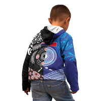 Samoa and Aotearoa Together Kid Hoodie Tatau Art Tattoos-Taniko and Maori with Fern LT03 - Polynesian Pride