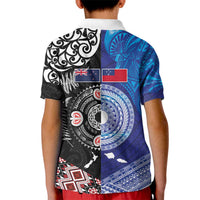 Samoa and Aotearoa Together Kid Polo Shirt Tatau Art Tattoos-Taniko and Maori with Fern LT03 - Polynesian Pride