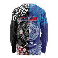 Samoa and Aotearoa Together Long Sleeve Shirt Tatau Art Tattoos-Taniko and Maori with Fern LT03 - Polynesian Pride