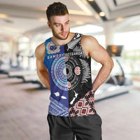 Samoa and Aotearoa Together Men Tank Top Tatau Art Tattoos-Taniko and Maori with Fern LT03 Black - Polynesian Pride
