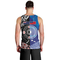 Samoa and Aotearoa Together Men Tank Top Tatau Art Tattoos-Taniko and Maori with Fern LT03 - Polynesian Pride