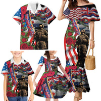 Hawaii and United States Memorial Day Family Matching Mermaid Dress and Hawaiian Shirt Honor and Remember The Fallen LT03 - Polynesian Pride