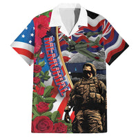 Hawaii and United States Memorial Day Family Matching Summer Maxi Dress and Hawaiian Shirt Honor and Remember The Fallen LT03 Dad's Shirt - Short Sleeve Blue - Polynesian Pride