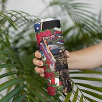 Hawaii and United States Memorial Day Skinny Tumbler -Honor and Remember The Fallen LT03 - Polynesian Pride