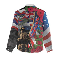 Hawaii and United States Memorial Day Women Casual Shirt Honor and Remember The Fallen LT03 - Polynesian Pride
