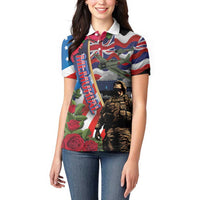Hawaii and United States Memorial Day Women Polo Shirt Honor and Remember The Fallen LT03 - Polynesian Pride