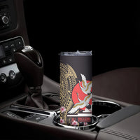 Japanese Culture and Hawaiian Tribal Skinny Tumbler Sakura Blossom Tapa Pattern LT03 - Polynesian Pride
