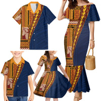 Samoa Siapo Motif Half Style Family Matching Mermaid Dress and Hawaiian Shirt Colorful Version LT03 - Polynesian Pride