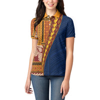 Samoa Siapo Motif Half Style Women Polo Shirt Colorful Version
