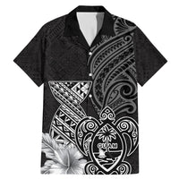 Guam Latte Stone Chamorro Culture Family Matching Mermaid Dress and Hawaiian Shirt Tapa Pattern LT03 Dad's Shirt - Short Sleeve Black - Polynesian Pride