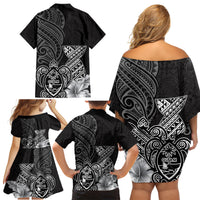 Guam Latte Stone Chamorro Culture Family Matching Off Shoulder Short Dress and Hawaiian Shirt Tapa Pattern LT03 - Polynesian Pride