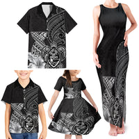 Guam Latte Stone Chamorro Culture Family Matching Tank Maxi Dress and Hawaiian Shirt Tapa Pattern LT03 - Polynesian Pride