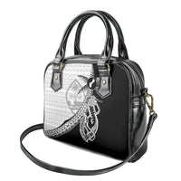 Guam Fish Hook and Palm Tree Shoulder Handbag Polynesian Pattern Half Style