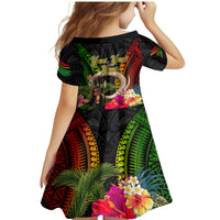 Vanuatu Independence Day Family Matching Mermaid Dress and Hawaiian Shirt Boars Tusk and Melanesian Warrior Indipendens Dei LT03 - Polynesian Pride