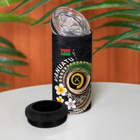 Vanuatu Independence Day 4 in 1 Can Cooler Tumbler Melanesian Tribal Pig Tusk with Tropical Plants LT03 - Polynesian Pride