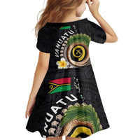 Vanuatu Independence Day Family Matching Off The Shoulder Long Sleeve Dress and Hawaiian Shirt Melanesian Tribal Pig Tusk with Tropical Plants LT03 - Polynesian Pride