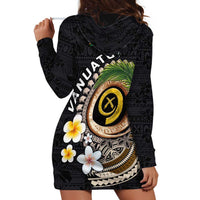 Vanuatu Independence Day Hoodie Dress Melanesian Tribal Pig Tusk with Tropical Plants LT03 - Polynesian Pride