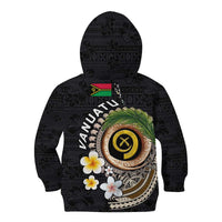 Vanuatu Independence Day Kid Hoodie Melanesian Tribal Pig Tusk with Tropical Plants LT03 - Polynesian Pride