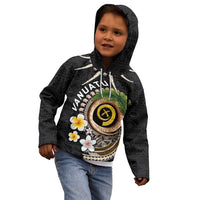 Vanuatu Independence Day Kid Hoodie Melanesian Tribal Pig Tusk with Tropical Plants LT03 - Polynesian Pride
