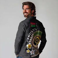 Vanuatu Independence Day Long Sleeve Polo Shirt Melanesian Tribal Pig Tusk with Tropical Plants LT03 - Polynesian Pride