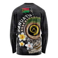 Vanuatu Independence Day Long Sleeve Shirt Melanesian Tribal Pig Tusk with Tropical Plants LT03 - Polynesian Pride