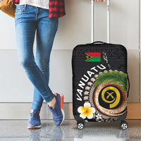 Vanuatu Independence Day Luggage Cover Melanesian Tribal Pig Tusk with Tropical Plants LT03 - Polynesian Pride