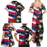 Hawaiian Flag Day Family Matching Summer Maxi Dress and Hawaiian Shirt Tropical Flowers and Leaves LT03 - Polynesian Pride