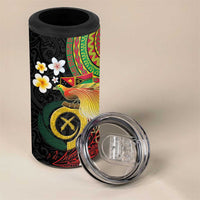 Vanuatu and Papua New Guinea Together 4 in 1 Can Cooler Tumbler Bird-of-paradise and Pig Tusk Melanesian Pattern LT03 - Polynesian Pride