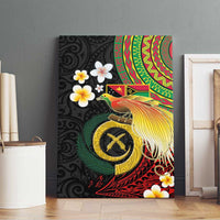 Vanuatu and Papua New Guinea Together Canvas Wall Art Bird-of-paradise and Pig Tusk Melanesian Pattern LT03 - Polynesian Pride