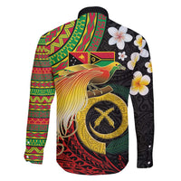 Vanuatu and Papua New Guinea Together Family Matching Mermaid Dress and Hawaiian Shirt Bird-of-paradise and Pig Tusk Melanesian Pattern LT03 - Polynesian Pride