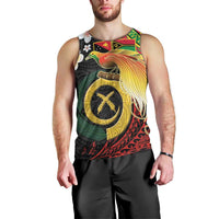 Vanuatu and Papua New Guinea Together Men Tank Top Bird-of-paradise and Pig Tusk Melanesian Pattern LT03 - Polynesian Pride