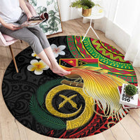 Vanuatu and Papua New Guinea Together Round Carpet Bird-of-paradise and Pig Tusk Melanesian Pattern LT03 - Polynesian Pride