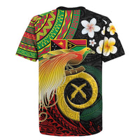 Vanuatu and Papua New Guinea Together Rugby Jersey Bird-of-paradise and Pig Tusk Melanesian Pattern LT03 - Polynesian Pride