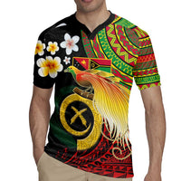 Vanuatu and Papua New Guinea Together Rugby Jersey Bird-of-paradise and Pig Tusk Melanesian Pattern LT03 - Polynesian Pride