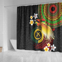 Vanuatu and Papua New Guinea Together Shower Curtain Bird-of-paradise and Pig Tusk Melanesian Pattern LT03 - Polynesian Pride