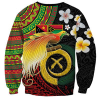 Vanuatu and Papua New Guinea Together Sweatshirt Bird-of-paradise and Pig Tusk Melanesian Pattern LT03 - Polynesian Pride