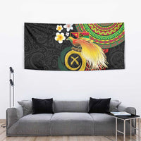 Vanuatu and Papua New Guinea Together Tapestry Bird-of-paradise and Pig Tusk Melanesian Pattern LT03 - Polynesian Pride