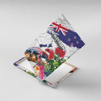 New Zealand Christmas Canvas Wall Art Meri Kirihimete-Tuatara and Pohutukawa White Color LT03 With Frame White - Polynesian Pride